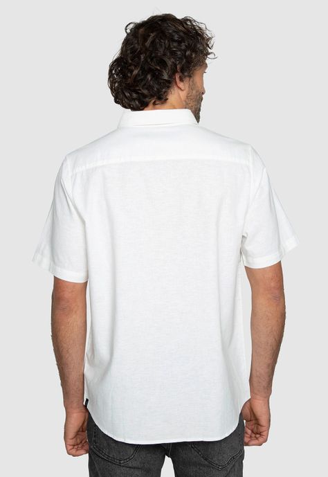 Shirt Linen Blended White Black Bubba-1