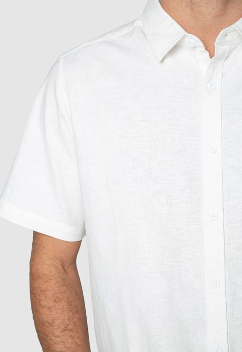 Shirt Linen Blended White Black Bubba-3