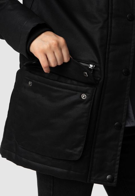 Women Ultra Waxed Jacket Black  Black Bubba-6
