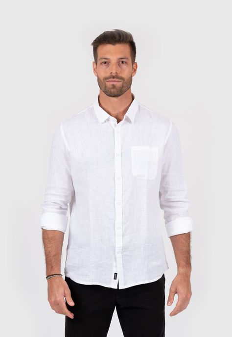 Linen Shirt Off White Black Bubba-0