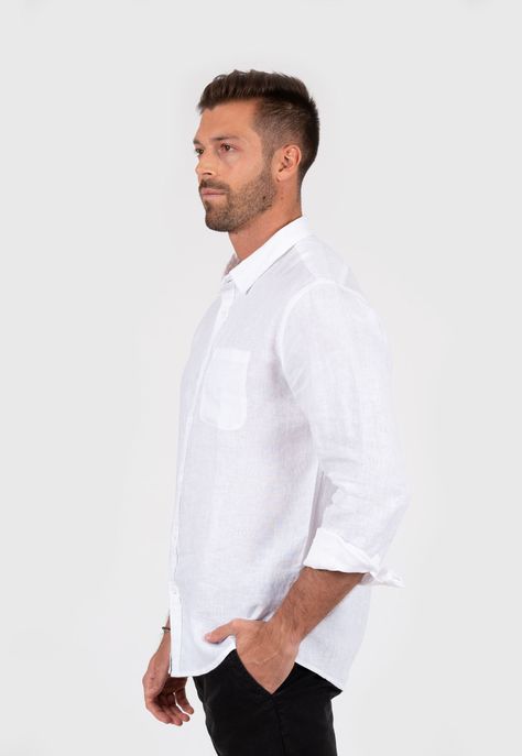 Linen Shirt Off White Black Bubba-1