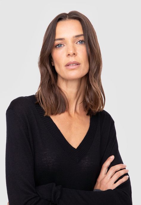 Women Sweater Solid Line Black  Black Bubba-2