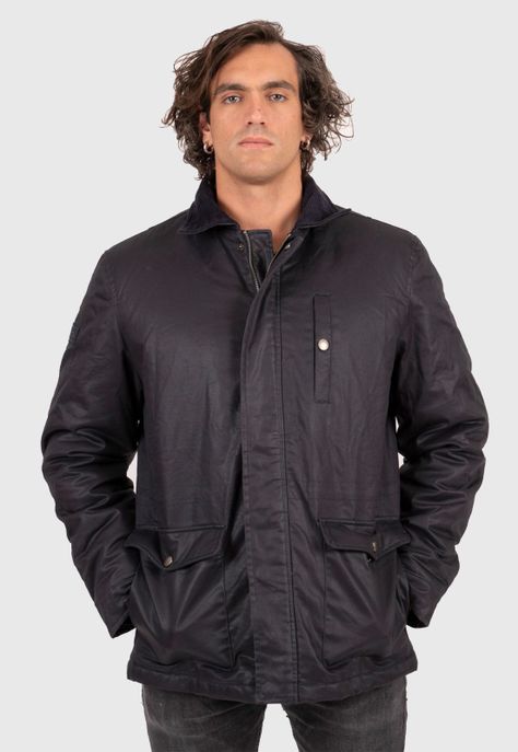 Canvas Waxed Jacket Black Bubba-0