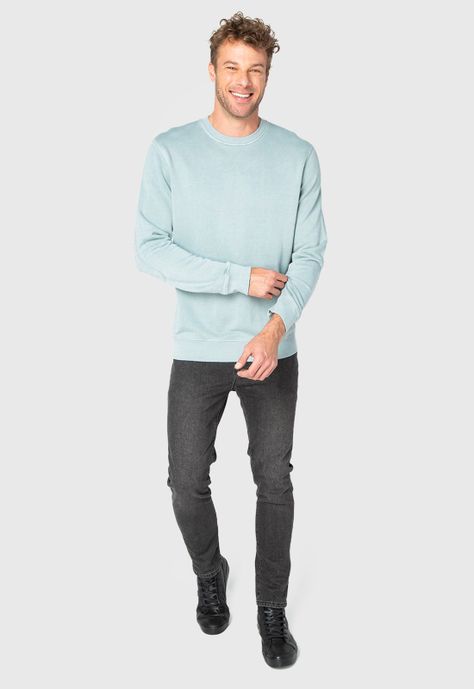 Classic Crewneck Light Green  Black Bubba-2