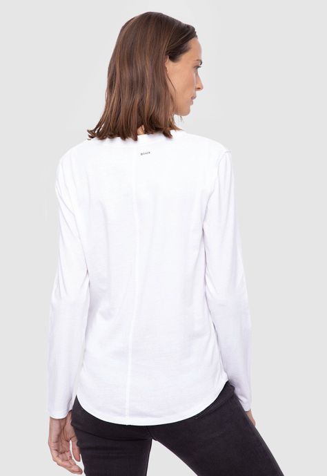 Women Long Tshirt White  Black Bubba-1