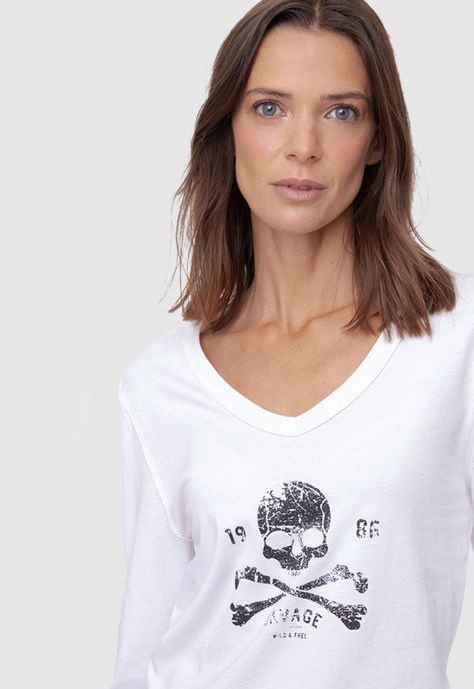 Women Long Tshirt White  Black Bubba-2