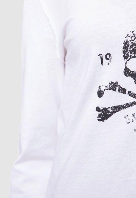 Women Long Tshirt White  Black Bubba-3