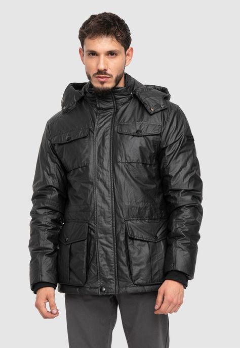 Waxed Jacket Black  Black Bubba-0
