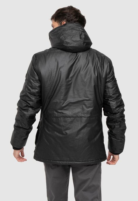 Waxed Jacket Black  Black Bubba-1