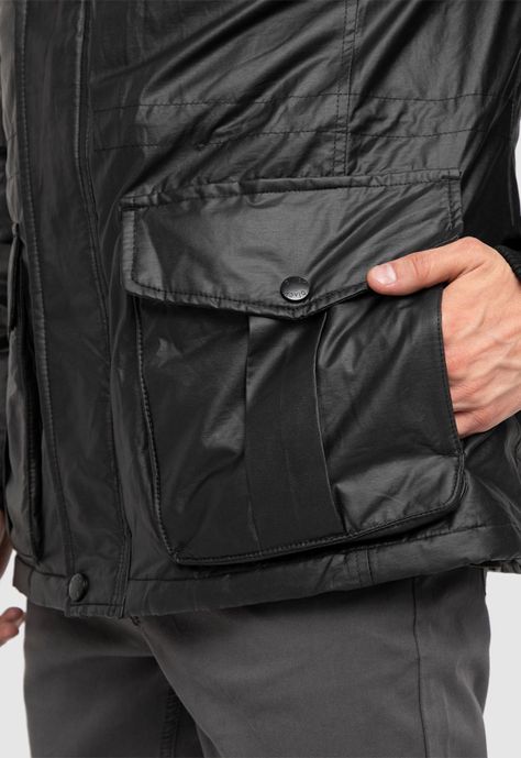 Waxed Jacket Black  Black Bubba-4