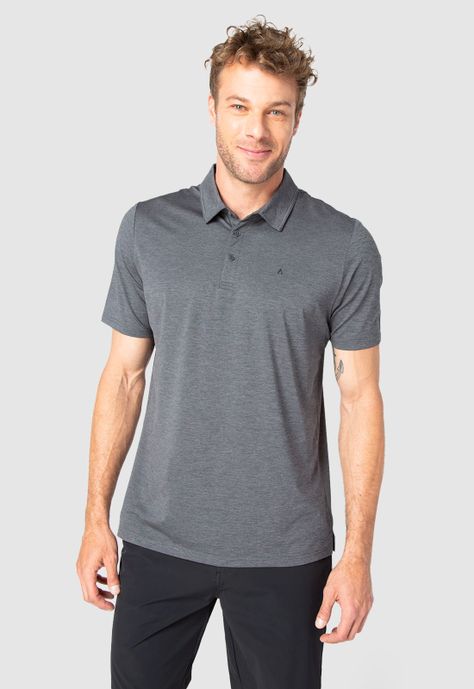 Polera Tech Golf Dark Grey Black Bubba-0