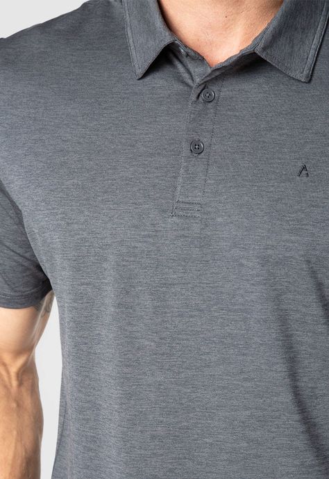 Polera Tech Golf Dark Grey Black Bubba-3