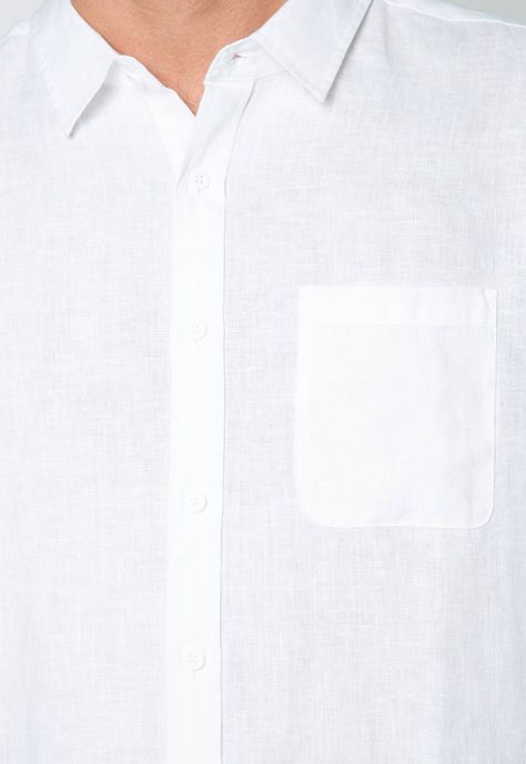 Long Shirt Linen White Black Bubba-3