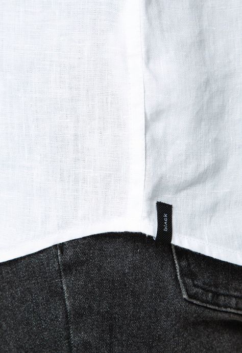 Long Shirt Linen White Black Bubba-4