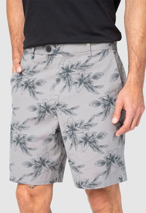 Short Cotton Tropical Grey Black Bubba-0