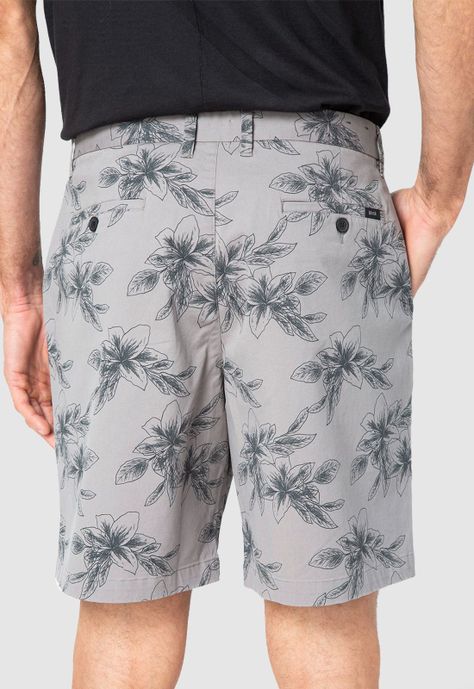 Short Cotton Tropical Grey Black Bubba-1
