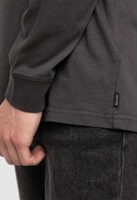 Long Shirt Dark Grey  Black Bubba-3