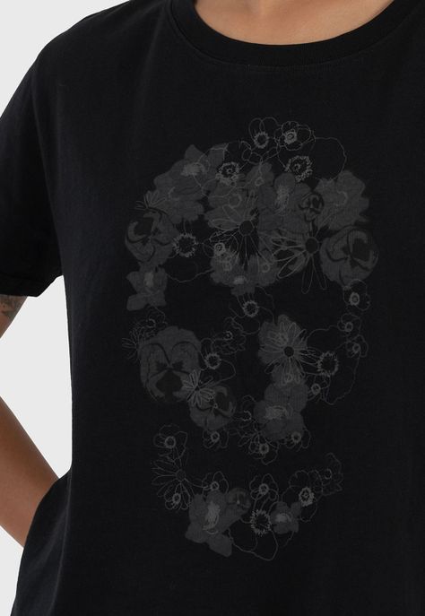 Women Tee Skull Black Bubba-2