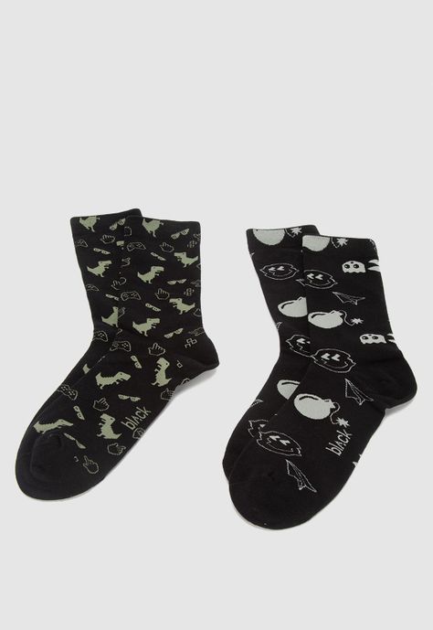 Pack 2 Calcetines Roots Black Bubba-0