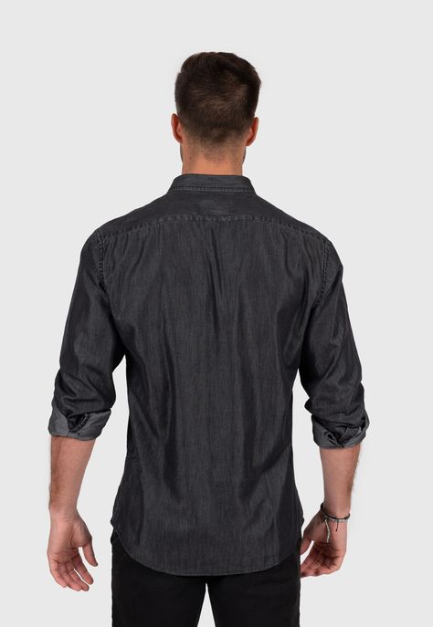 Tencel Shirt Grey  Black Bubba-3