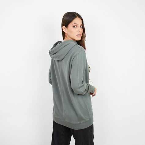 Women Zipper Hoodie Dusty Mint Black Bubba-3