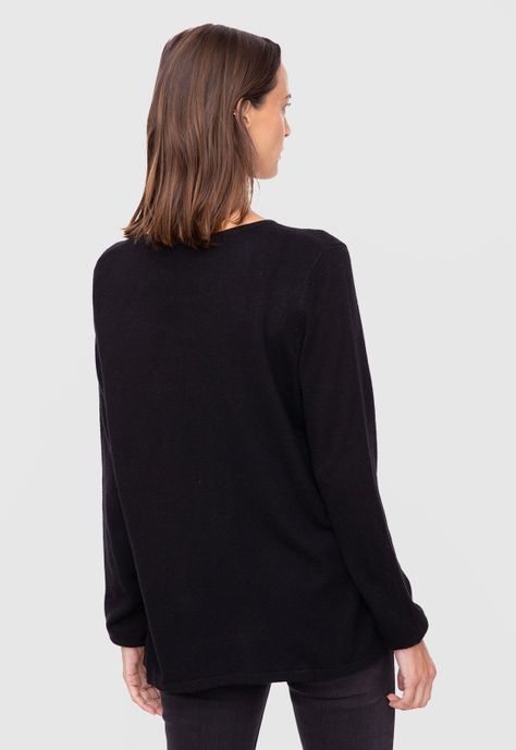 Women Sweater Solid Black  Black Bubba-1