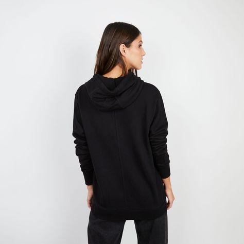 Women Zipper Hoodie Velvet Black Bubba-1