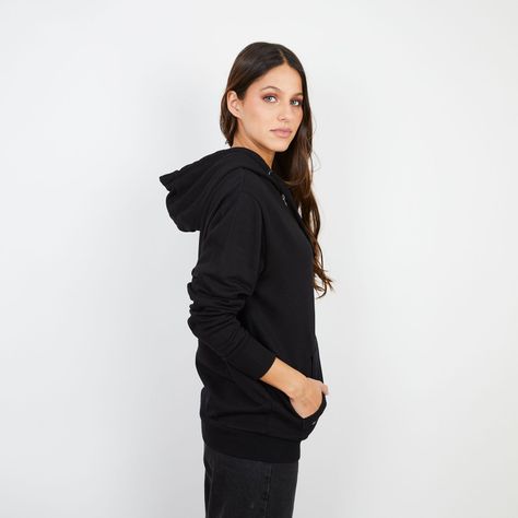 Women Zipper Hoodie Velvet Black Bubba-3