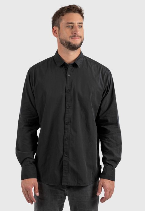 Cotton Shirt Black Black Bubba-0