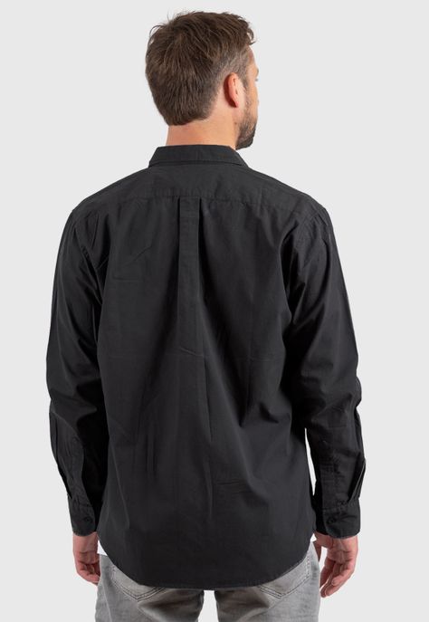 Cotton Shirt Black Black Bubba-1