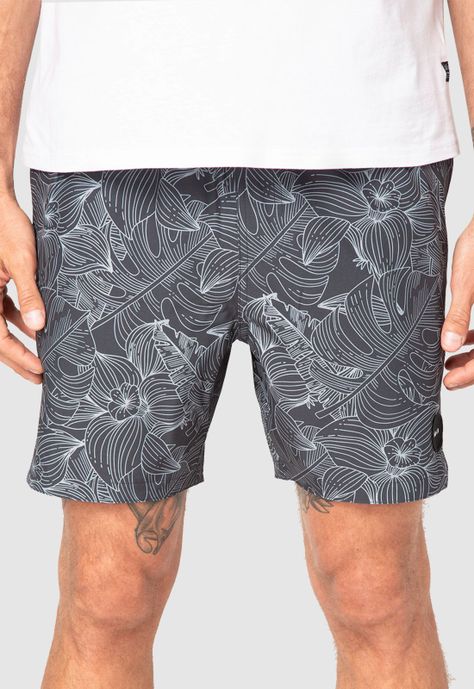 Swimsuit Dark Leaves Black Bubba-0