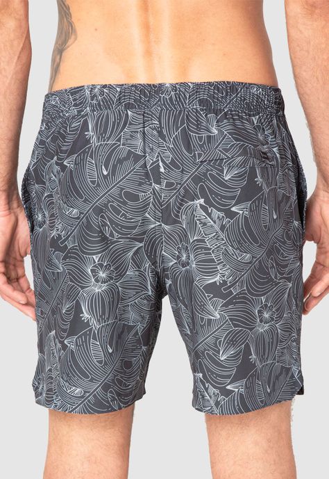 Swimsuit Dark Leaves Black Bubba-1