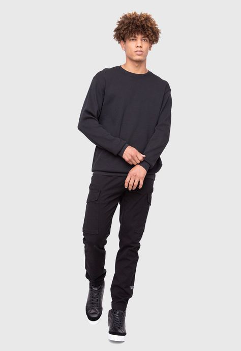 Crewneck Organic Cotton Black  Black Bubba-4