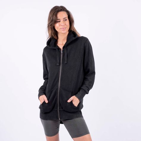 Women Zipper Hoodie Velvet Black Bubba-0