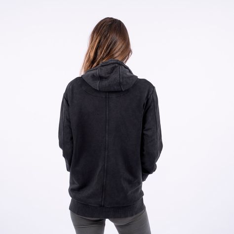Women Zipper Hoodie Velvet Black Bubba-1
