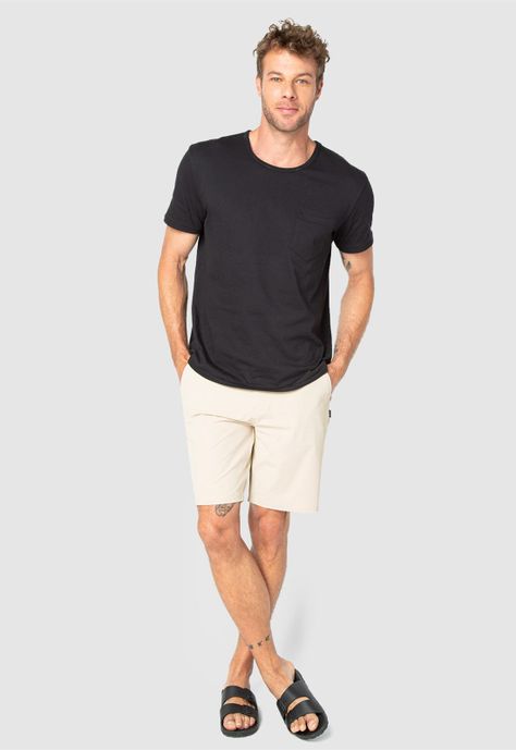Walkshort Spandex Beige Black Bubba-2