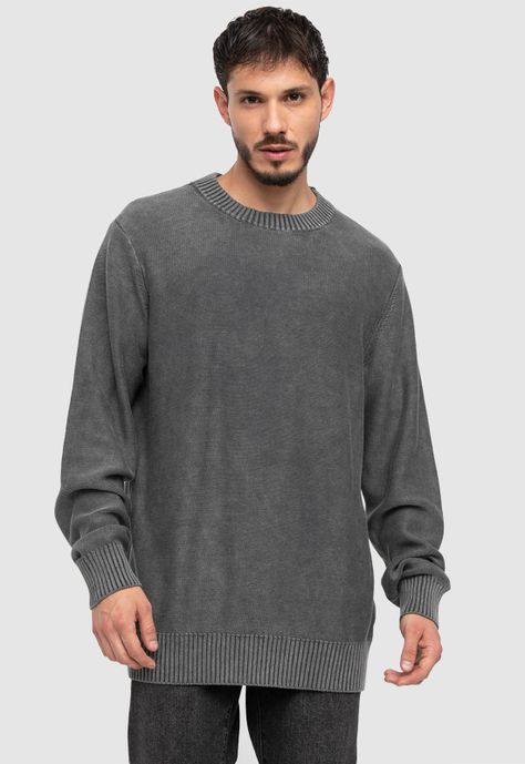 Sweater Grey Melange Black Bubba-0