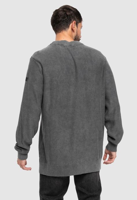 Sweater Grey Melange Black Bubba-1