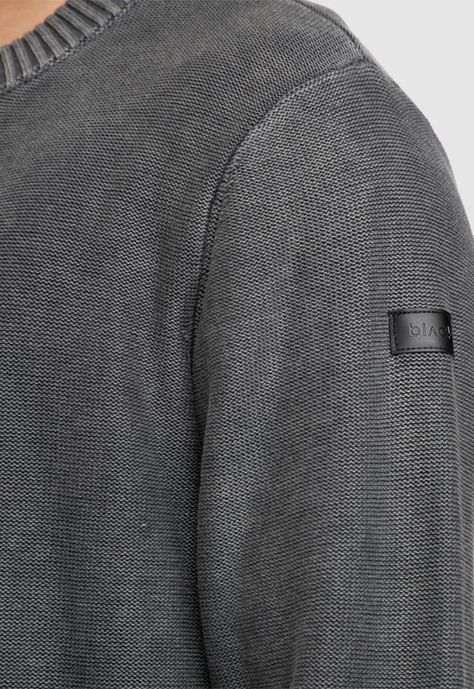 Sweater Grey Melange Black Bubba-3
