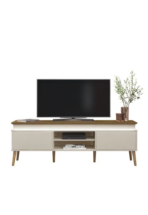 Rack TV 75" Luz LED Lumina Café y Beige-0