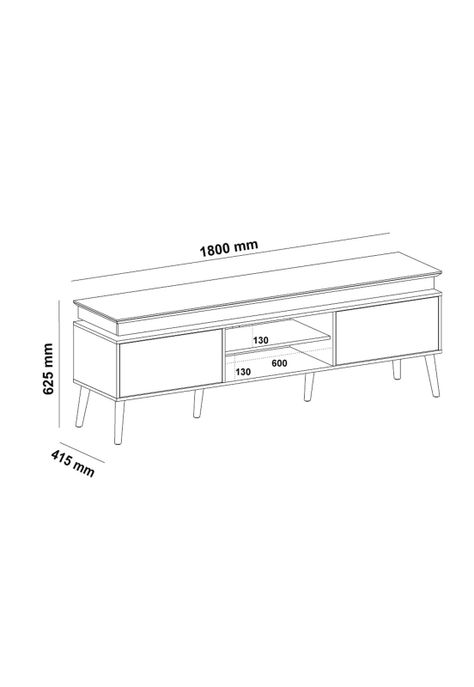 Rack TV 75" Luz LED Lumina Café y Beige-3