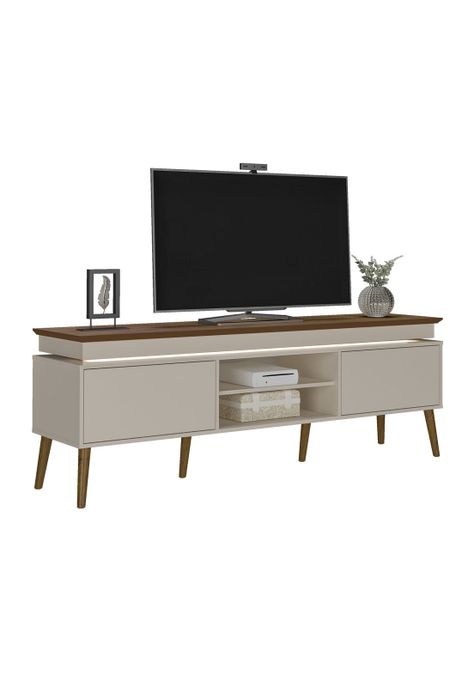Rack TV 75" Luz LED Lumina Café y Beige-4