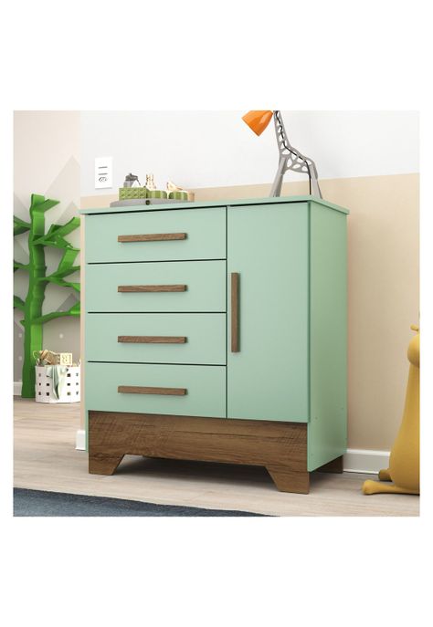 Cómoda Infantil  Verde Menta-1