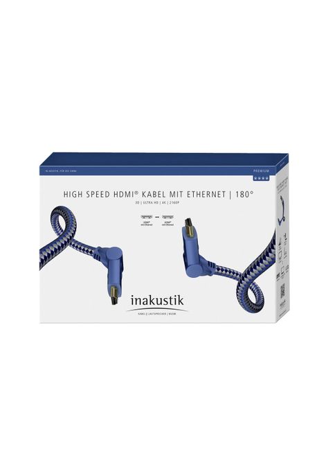 Cable de Audio y Video Inakustik Premium 180º HDMI de 1.0 metros-1