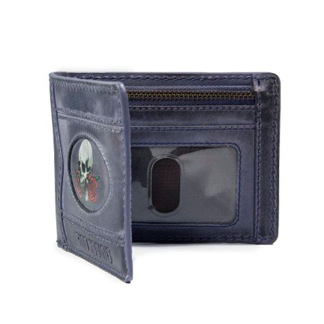 Billetera Gino Rodinis Coco 990.2 Calavera Azul-1