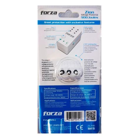 Protector De Voltaje Forza Zion Alta Gama Blanco-1