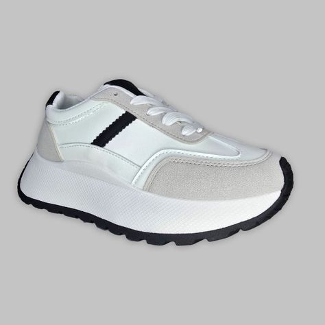 Zapatillas Plataforma Mujer | Urbanas Blancas de Moda - 7684-0