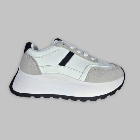 Zapatillas Plataforma Mujer | Urbanas Blancas de Moda - 7684-1