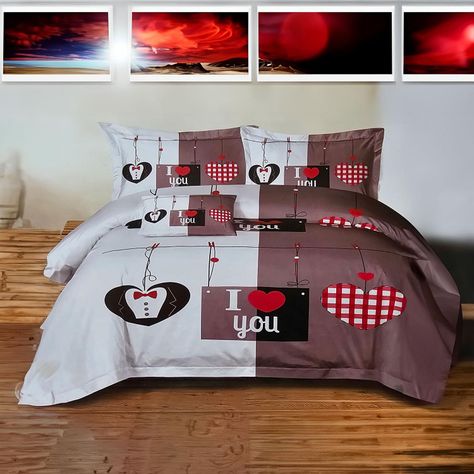 JUEGO DE SABANAS 2.5 PLAZAS KING I LOVE YOU 625-0