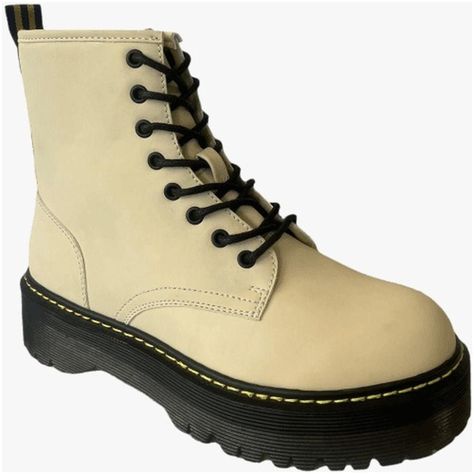 Botin Mujer Plataforma Casual Retro Beige - 7234-0